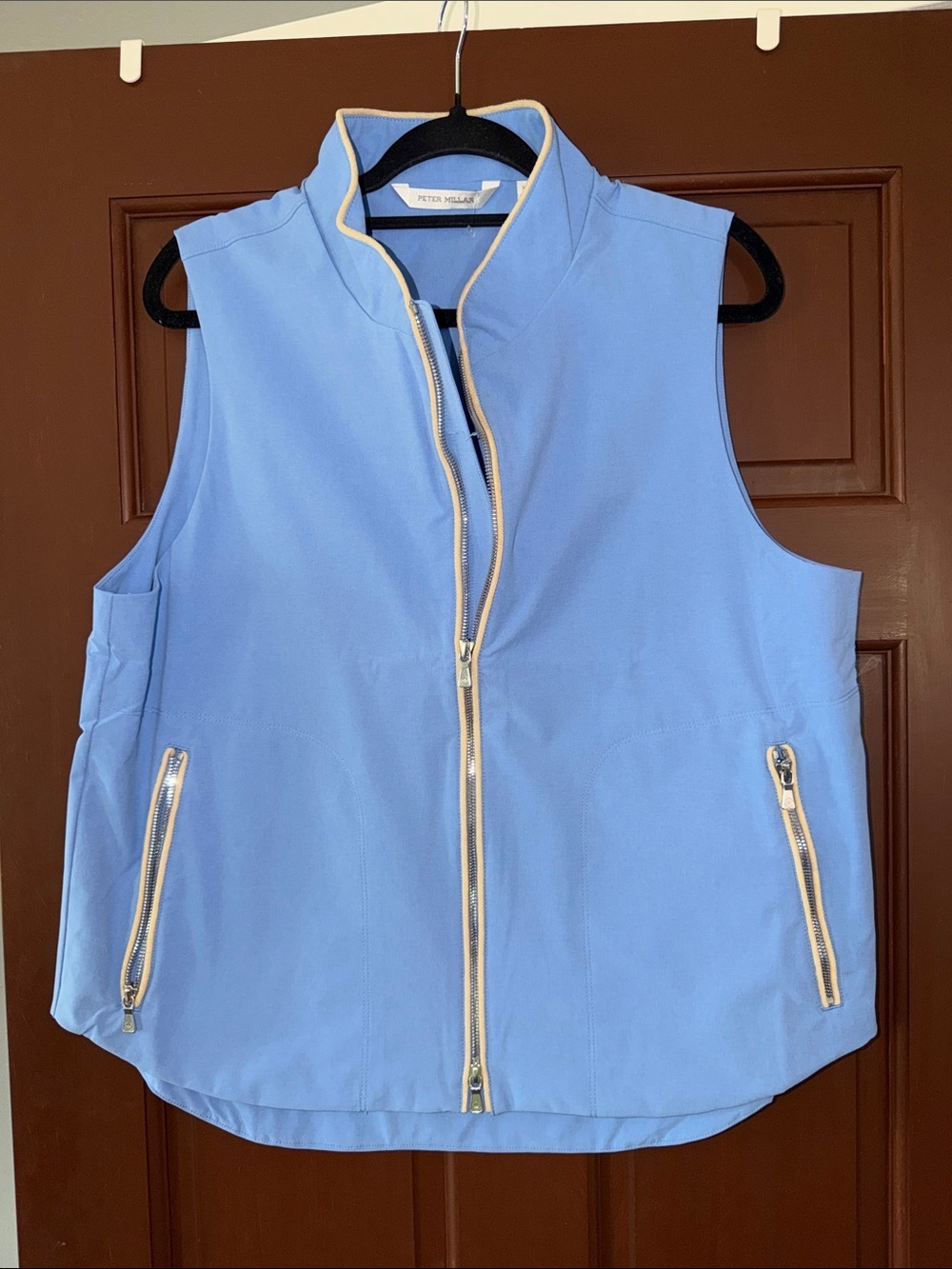 Peter Millar Light Blue Sleeveless Zip-Up Performance Vest.